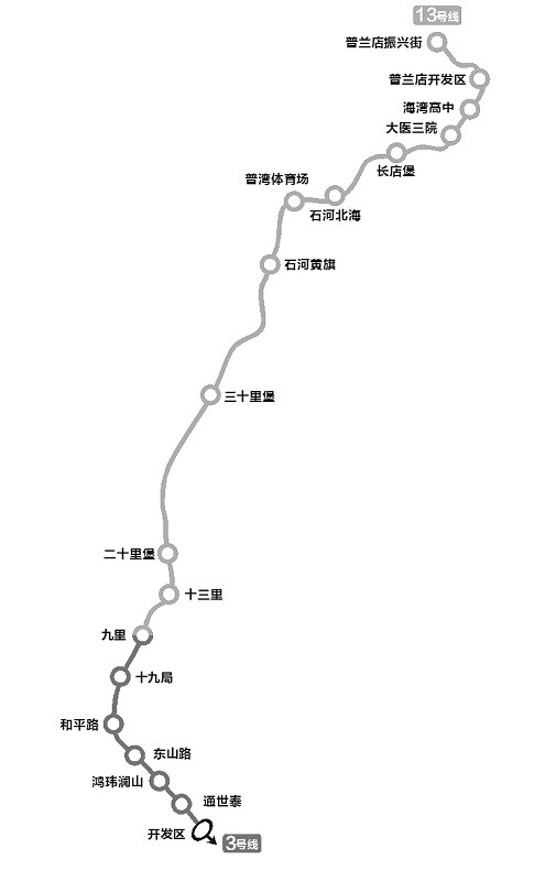 大连轻轨13号线线路图图片