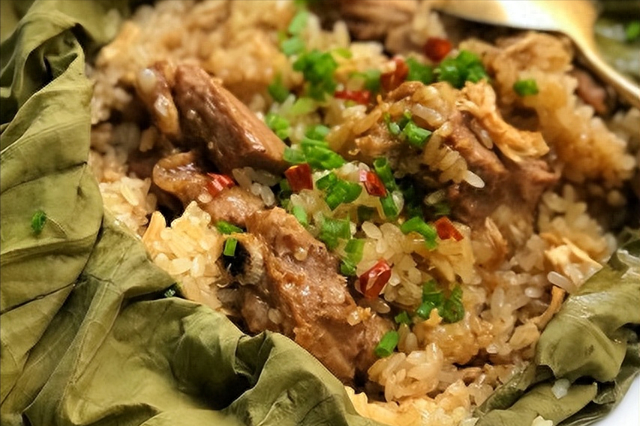 荷叶糯米蒸排骨,美味与健康兼得的家常菜!