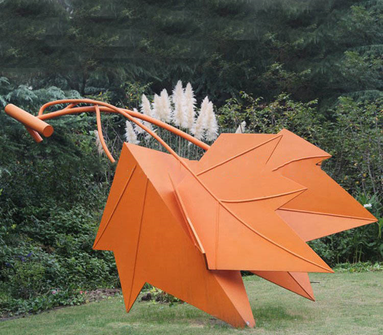 不锈钢银杏叶雕塑,抽象树叶雕塑