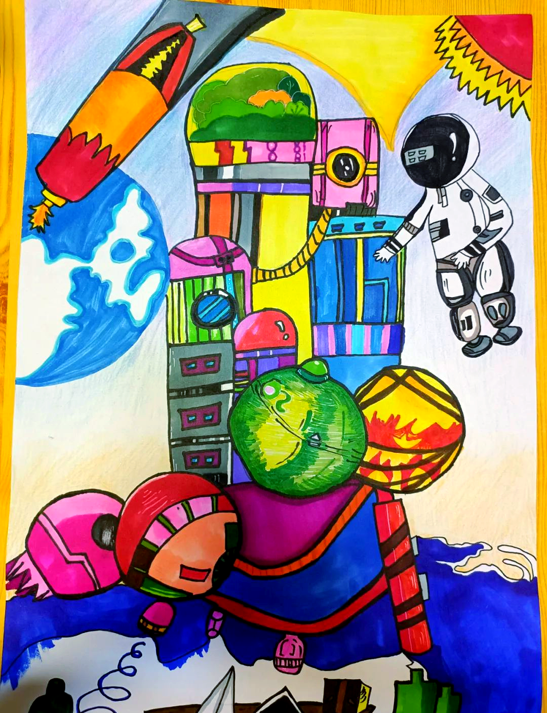 五常市少年儿童科学幻想绘画网络展优秀作品展示