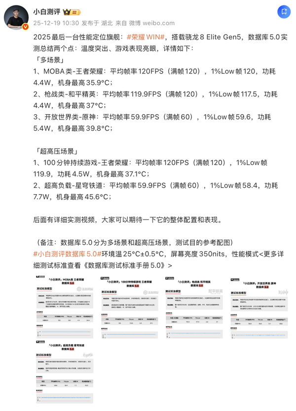 跑分第一！荣耀WIN电竞旗舰性能实测：性能霸榜不是说说而已