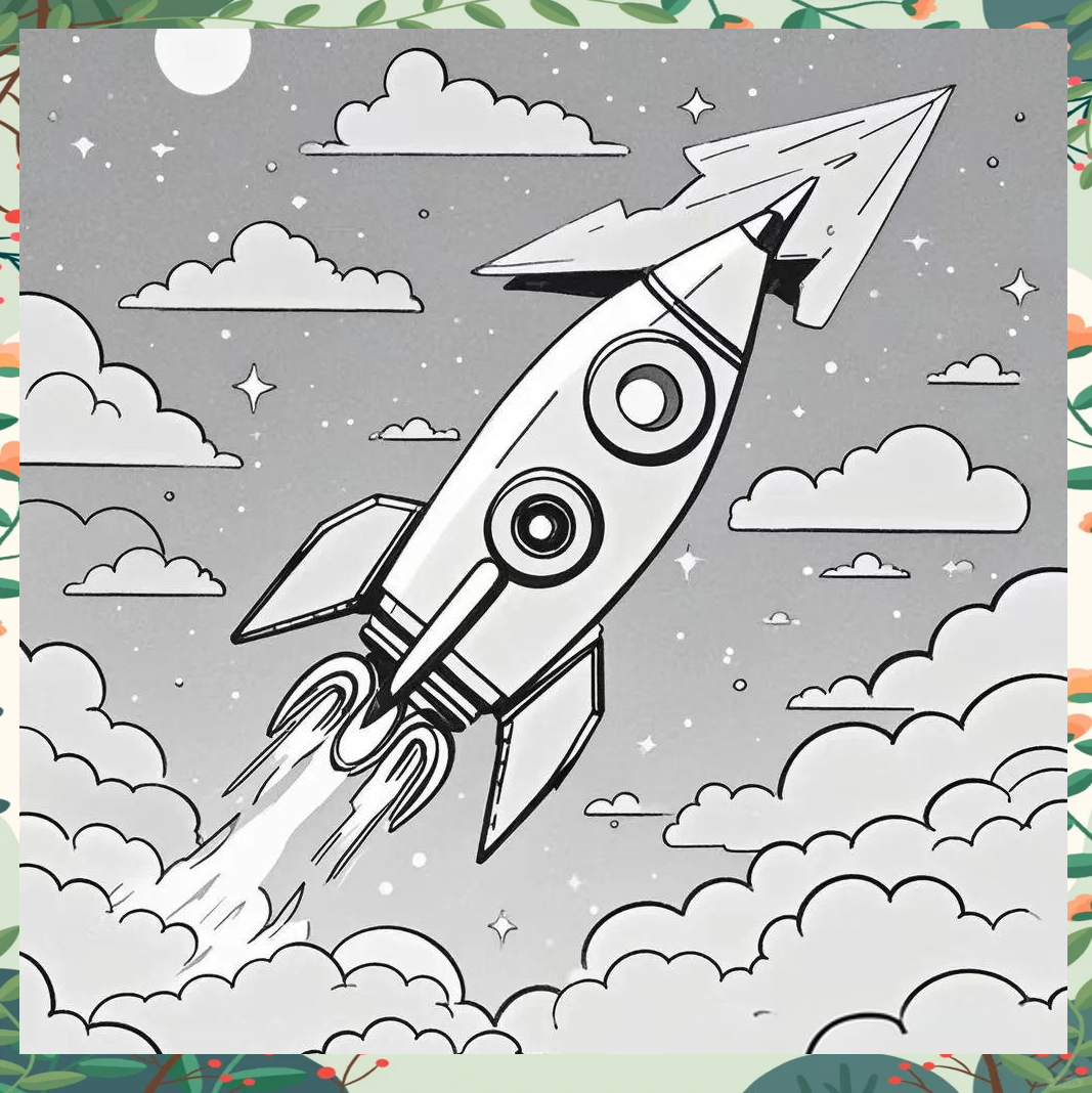 卡通火箭简笔画教程分享,探索未来宇宙的奇妙世界