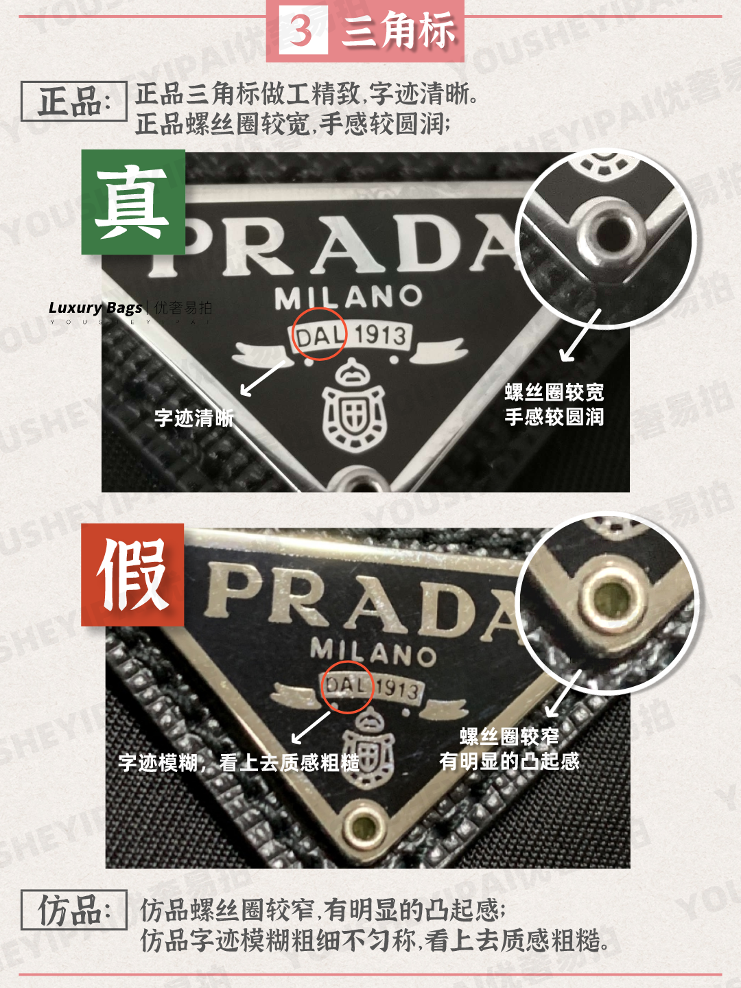 奢侈品鉴定|虞书欣杨幂的同款prada hobo包包真假对比篇|鉴定干货