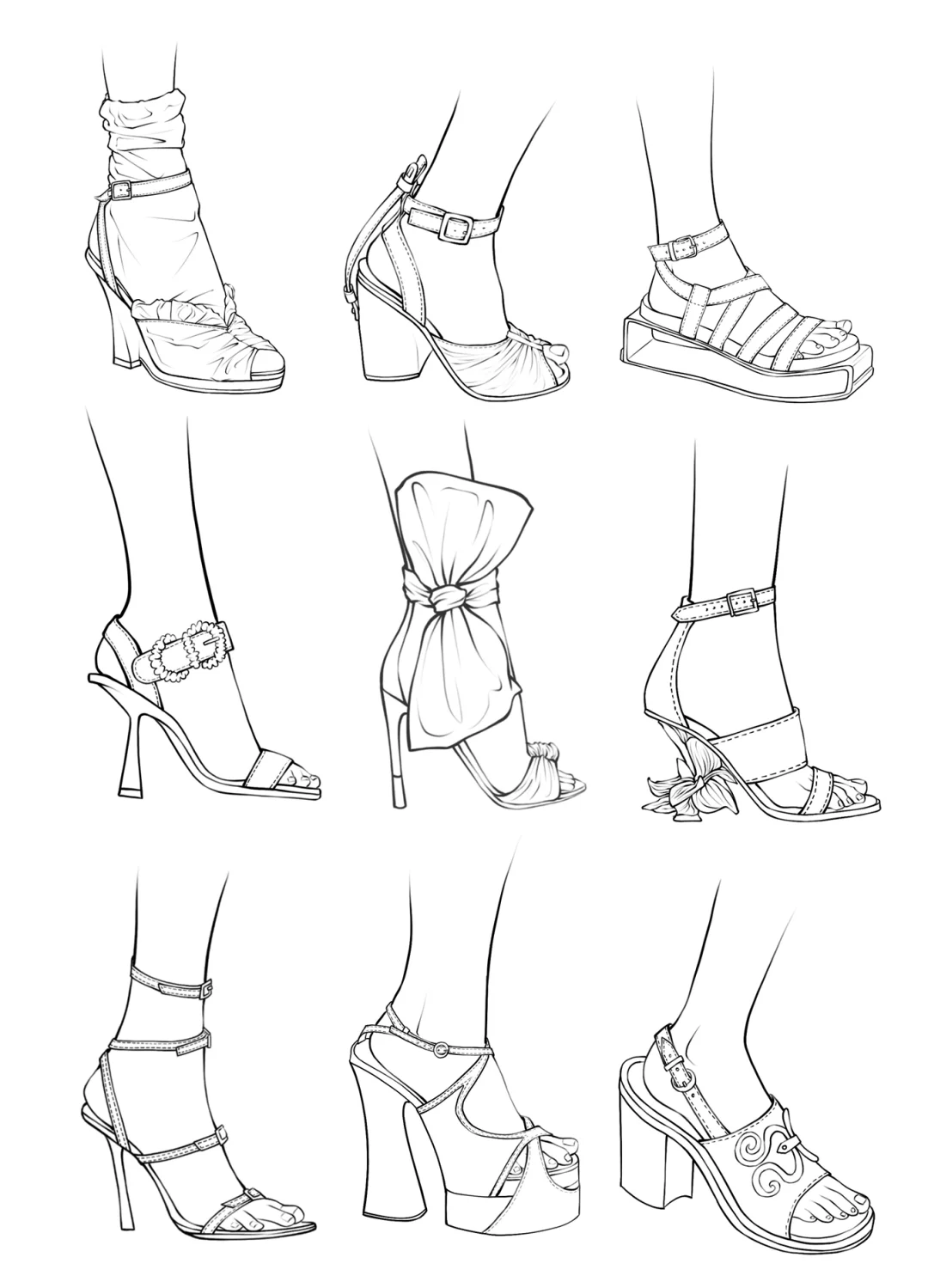 绘画高跟鞋的技巧与要点详解,素材参考助你成功!