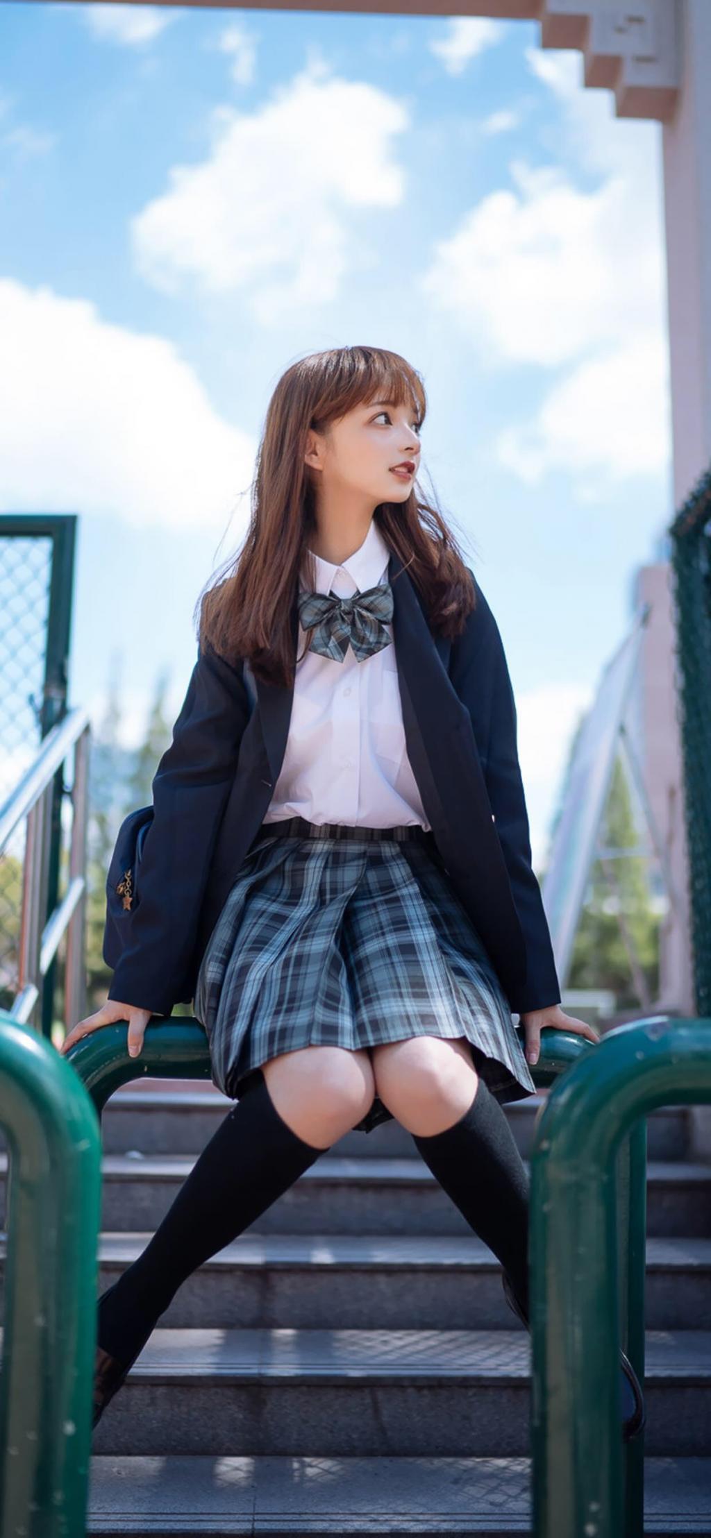 双马尾可爱的jk制服美少女穿搭,这也太清纯了吧