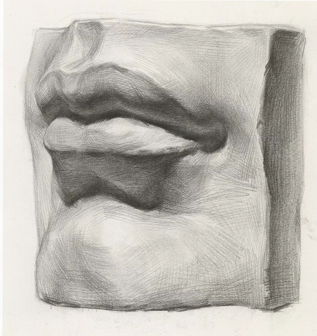 干货|手把手教会你素描石膏像之嘴巴的刻画