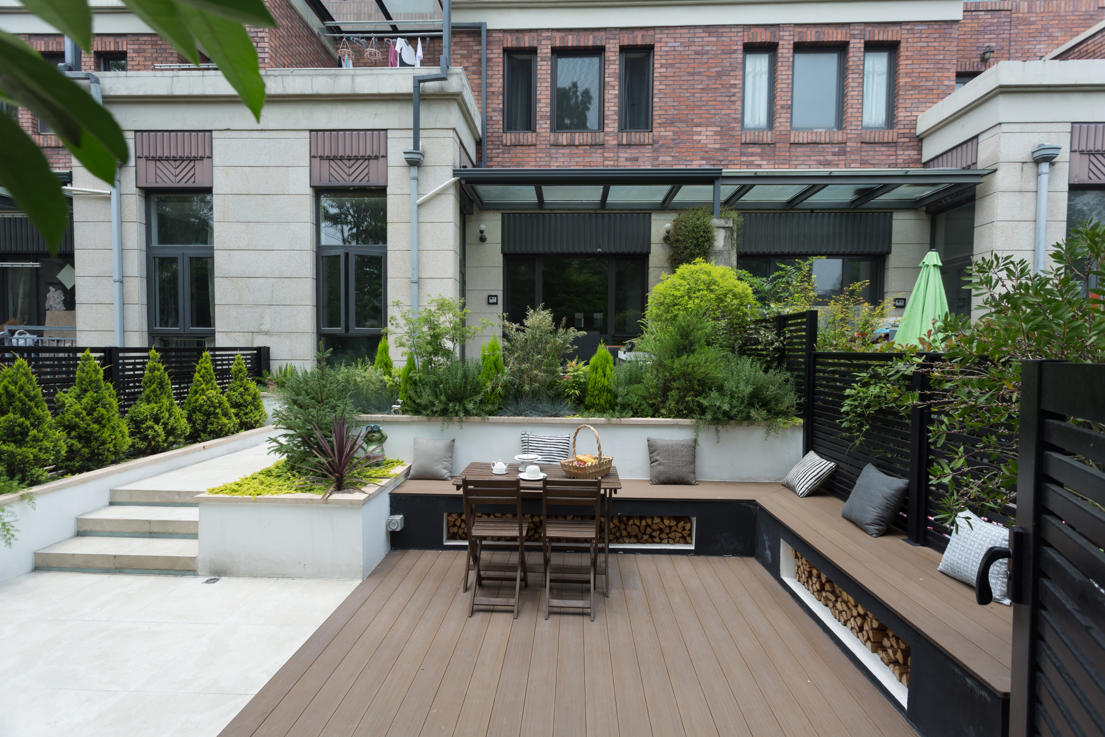 庭院休闲木平台这样做,邻居天天去你家