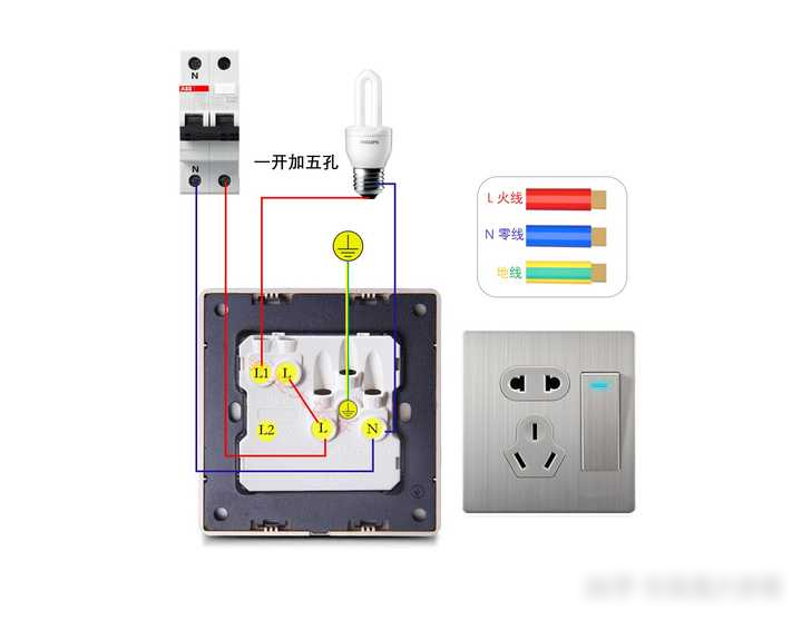 电灯怎么接开关图片