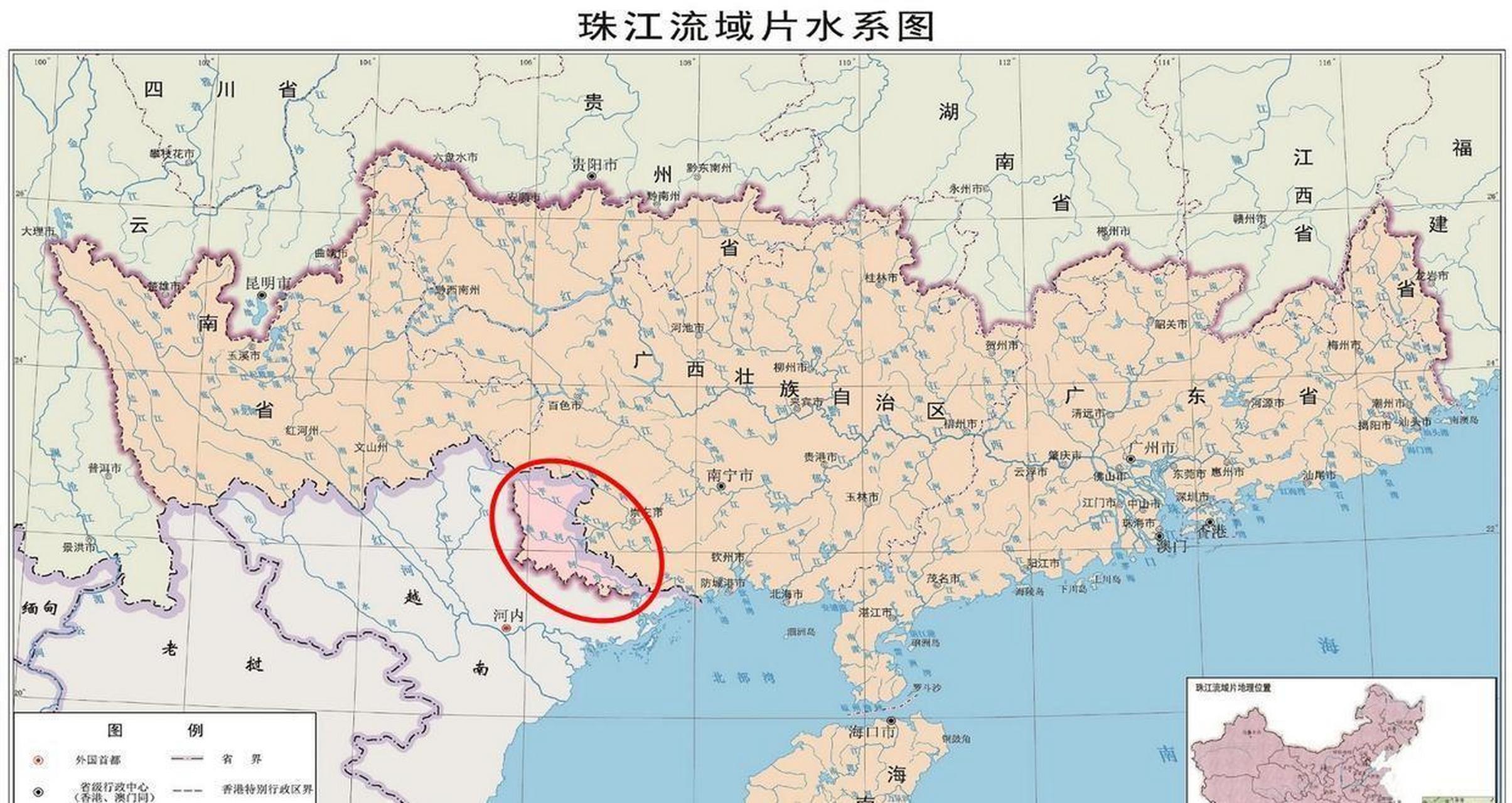 珠江流域地图高清清晰图片