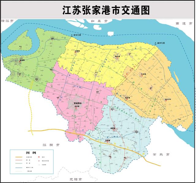 江苏省张家港市交通图