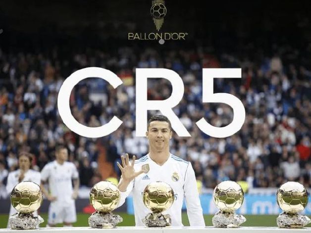 金球奖官方晒出c罗五次获得金球奖的照片!