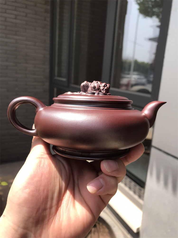 原矿紫砂壶名家蒋建军纯手工紫砂壶金蟾纳福