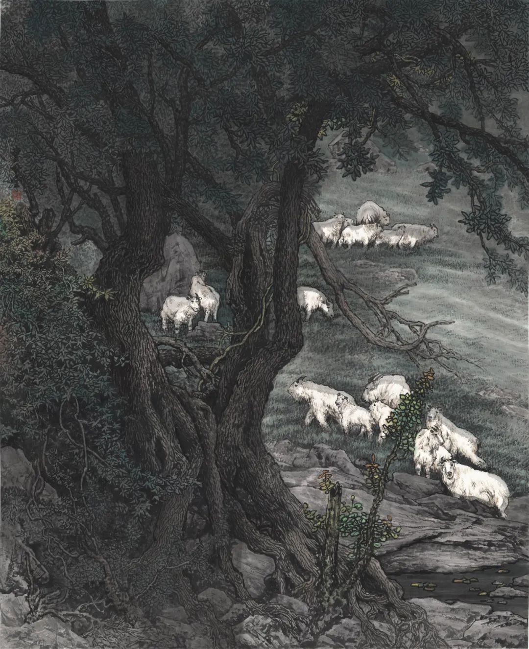 《秦岭四宝之羚牛》曹全堂 200×175cm 中国画