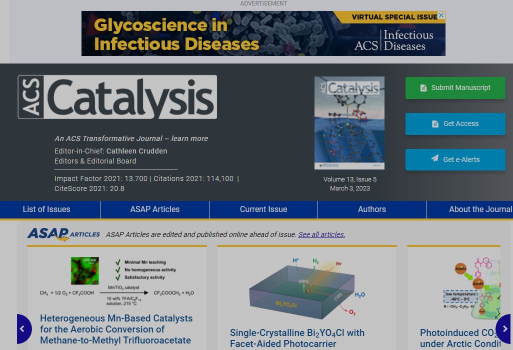 acs catal.影响因子,是几区,是不是预警期刊