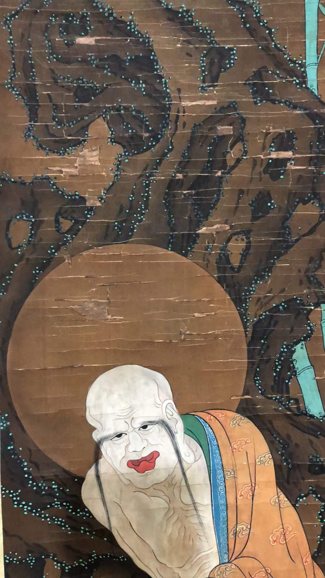 吴道子画作罗汉图(绢本)画芯尺寸30cm*60cm