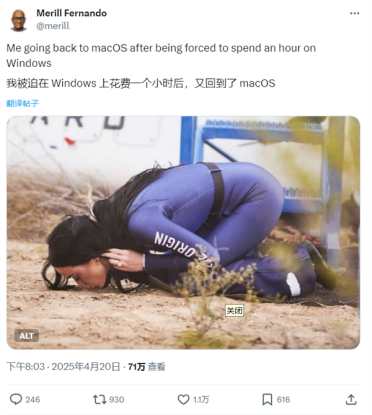 Windows留不住自家人：微软产品经理使用一小时火速换回macOS