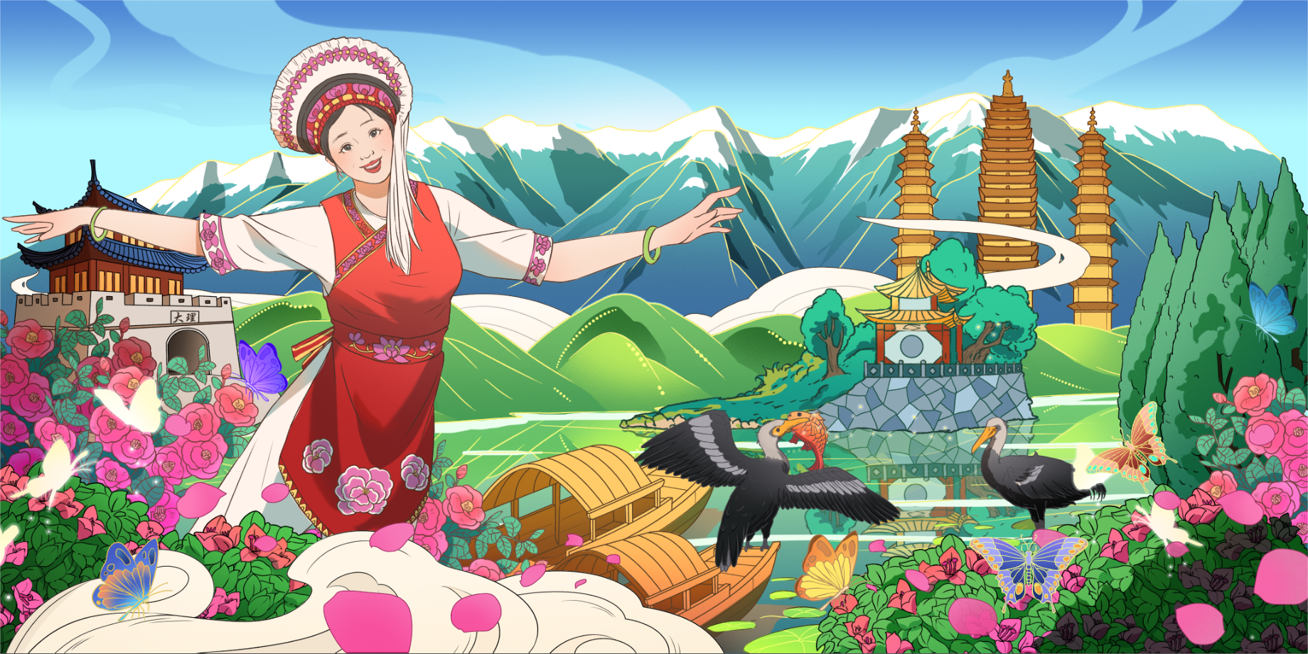 《盛世花开·云岭春华》动画长卷之苍山洱海的风花雪月