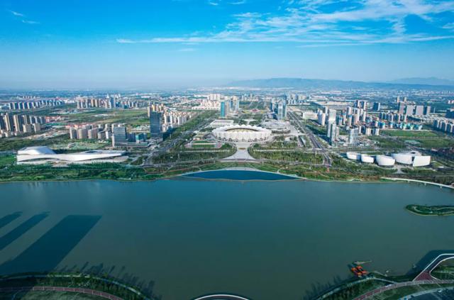 位于灞河之滨的奥体中心及其周边区域.(资料图片)