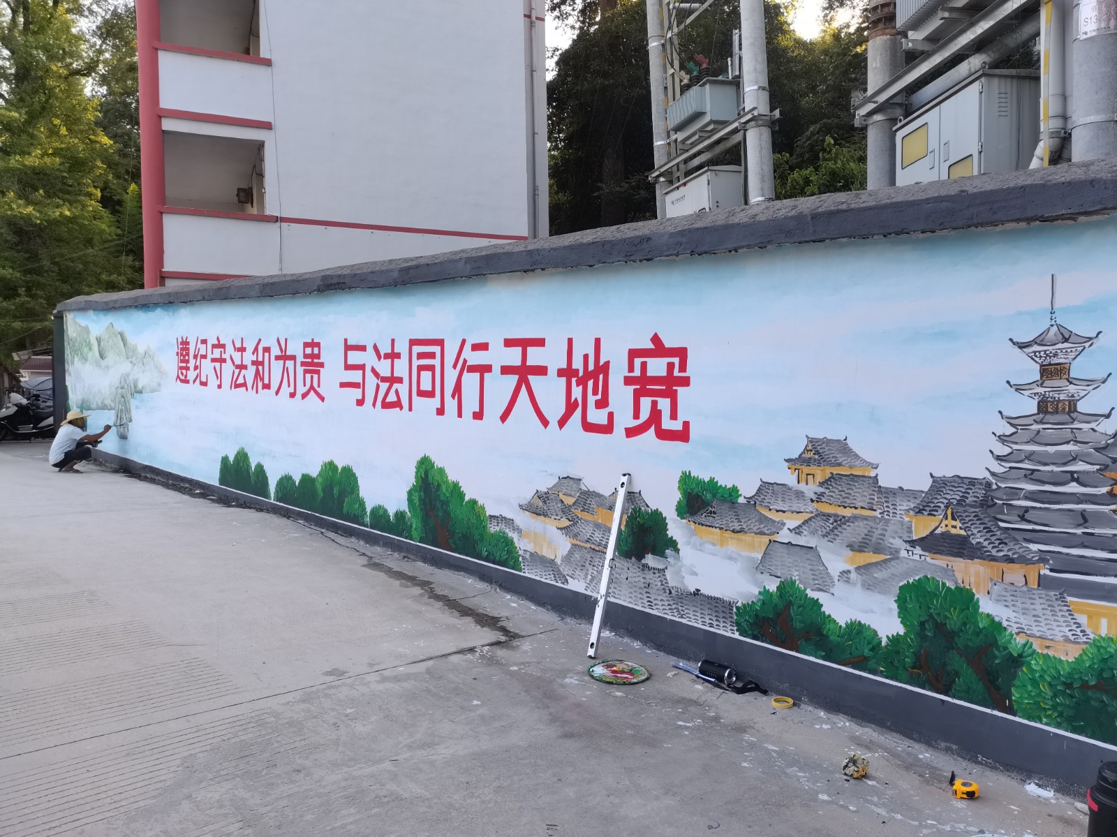 从江县庆云镇:"文化墙"绘就和美城乡新画卷