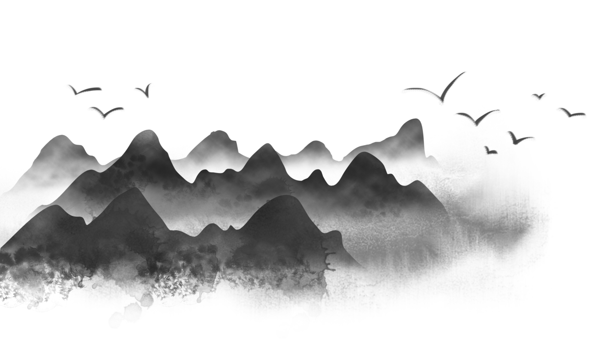 中国风水墨元素设计-平面设计