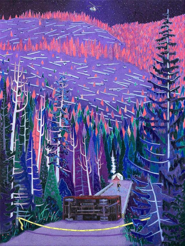 色彩斑斓的森林插画