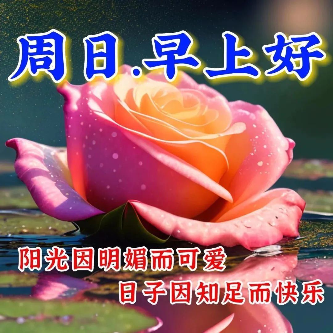 星期日祝福带字图片图片