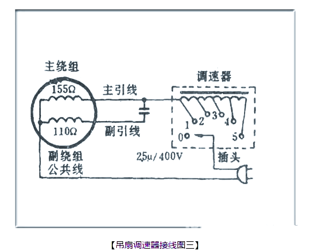 吊扇调速器接线方法详解