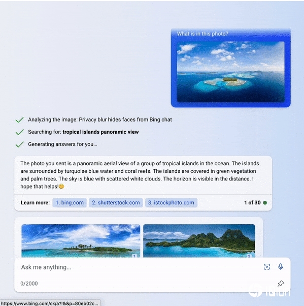 bing chat可支持第三方浏览器,添加多模图片搜索