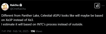 Intel下代独显将用上Xe3P架构！不用台积电改由内部代工