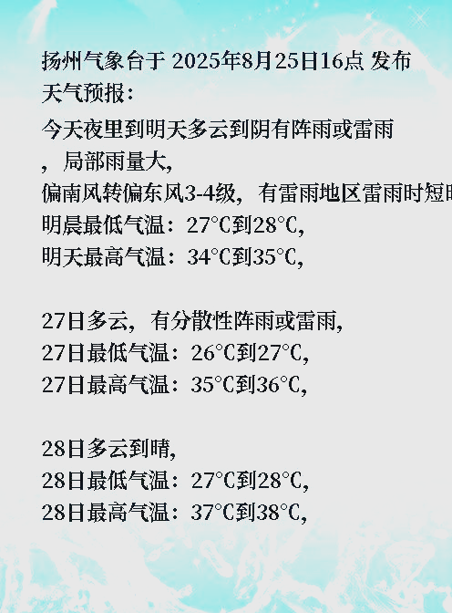 扬州天气