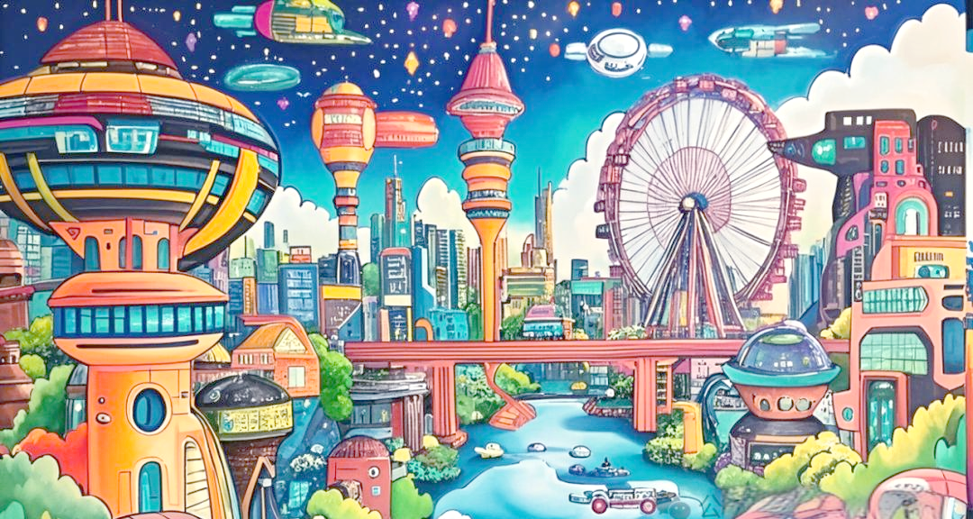 未来城市科幻画精选,智能科技与都市建筑完美融合,荣获一等奖!