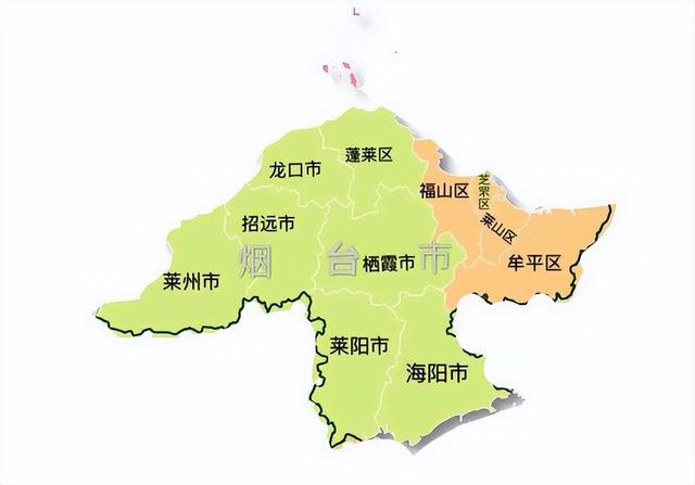 烟台行政图图片