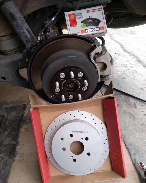 ecfront原厂高速打孔刹车盘适用奔驰a45升级原车刹车碟