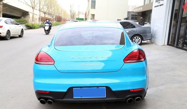 保时捷帕拉梅拉panamera全车改色迈阿密蓝