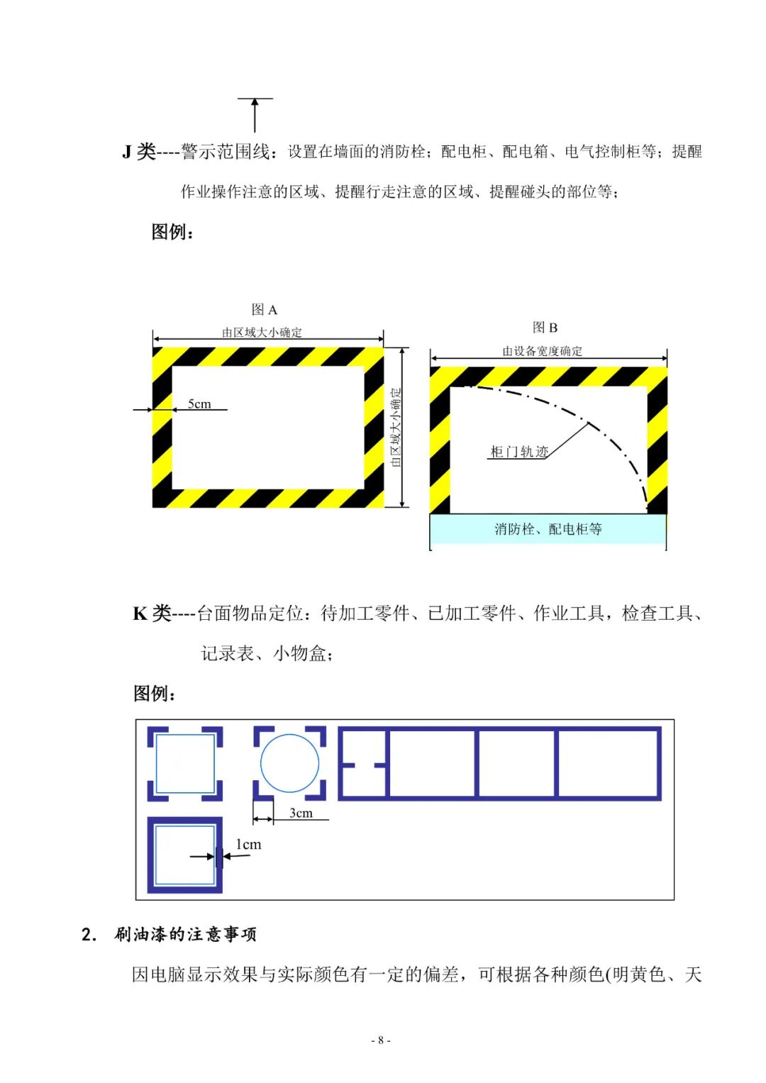 生产车间地标线图例图片