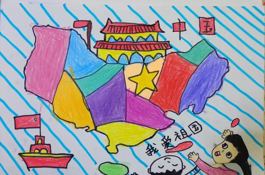 作品描述:这是一幅描绘方城镇中心幼儿园的绘画作品,小作者以独特的