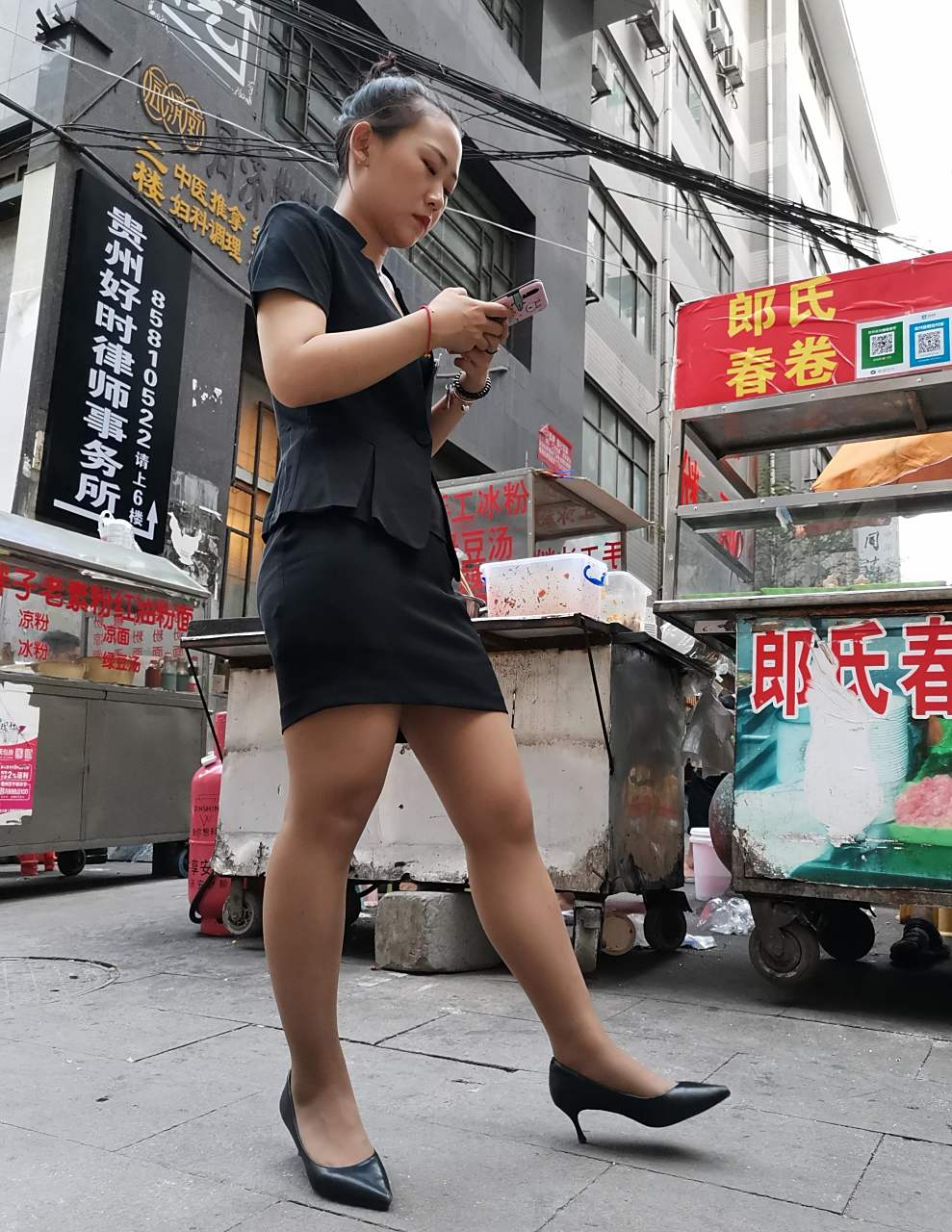 金店柜姐灰丝制服