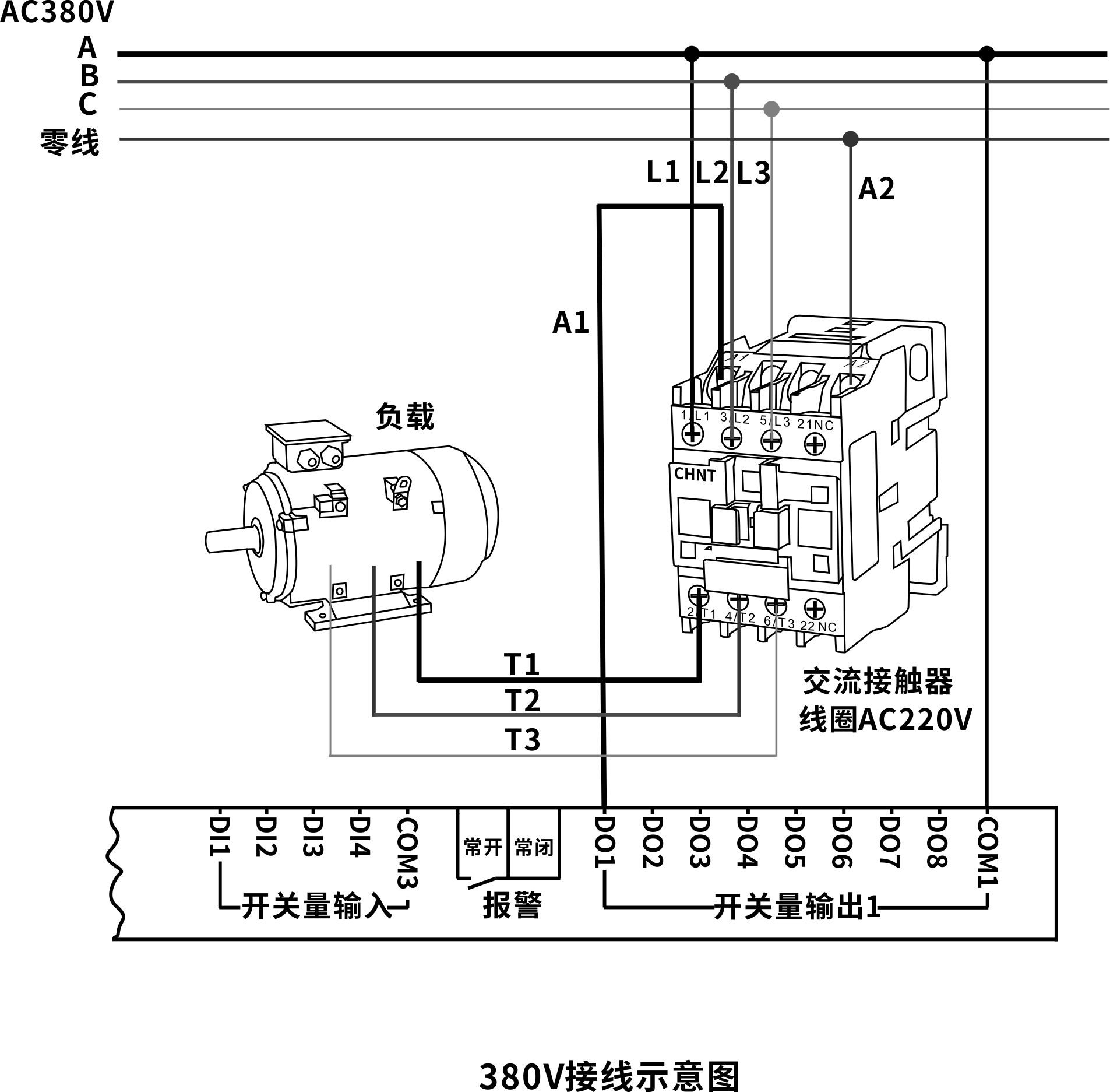 380v温控器接线图图片