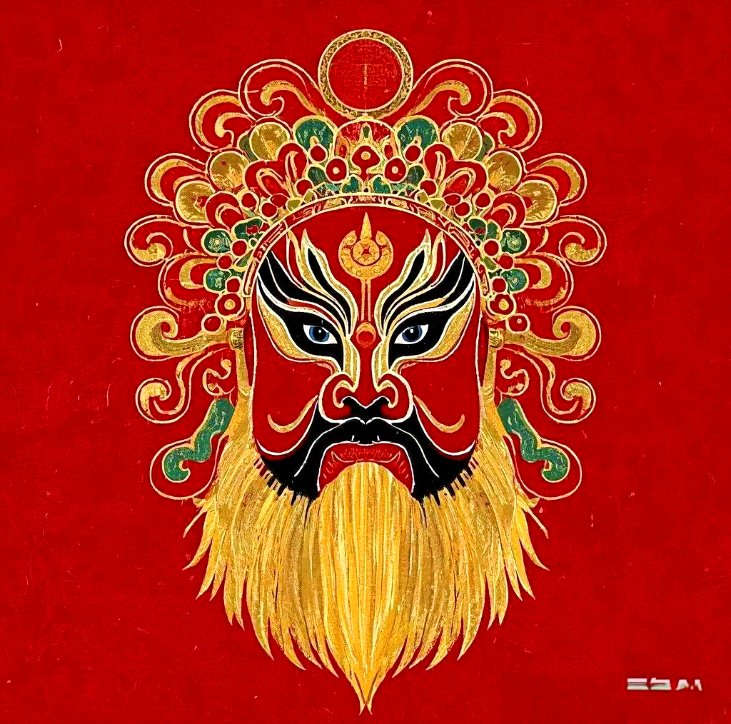 红色在脸谱中代表着忠诚与正义,例如关羽的脸谱,以红色为主调,彰显其