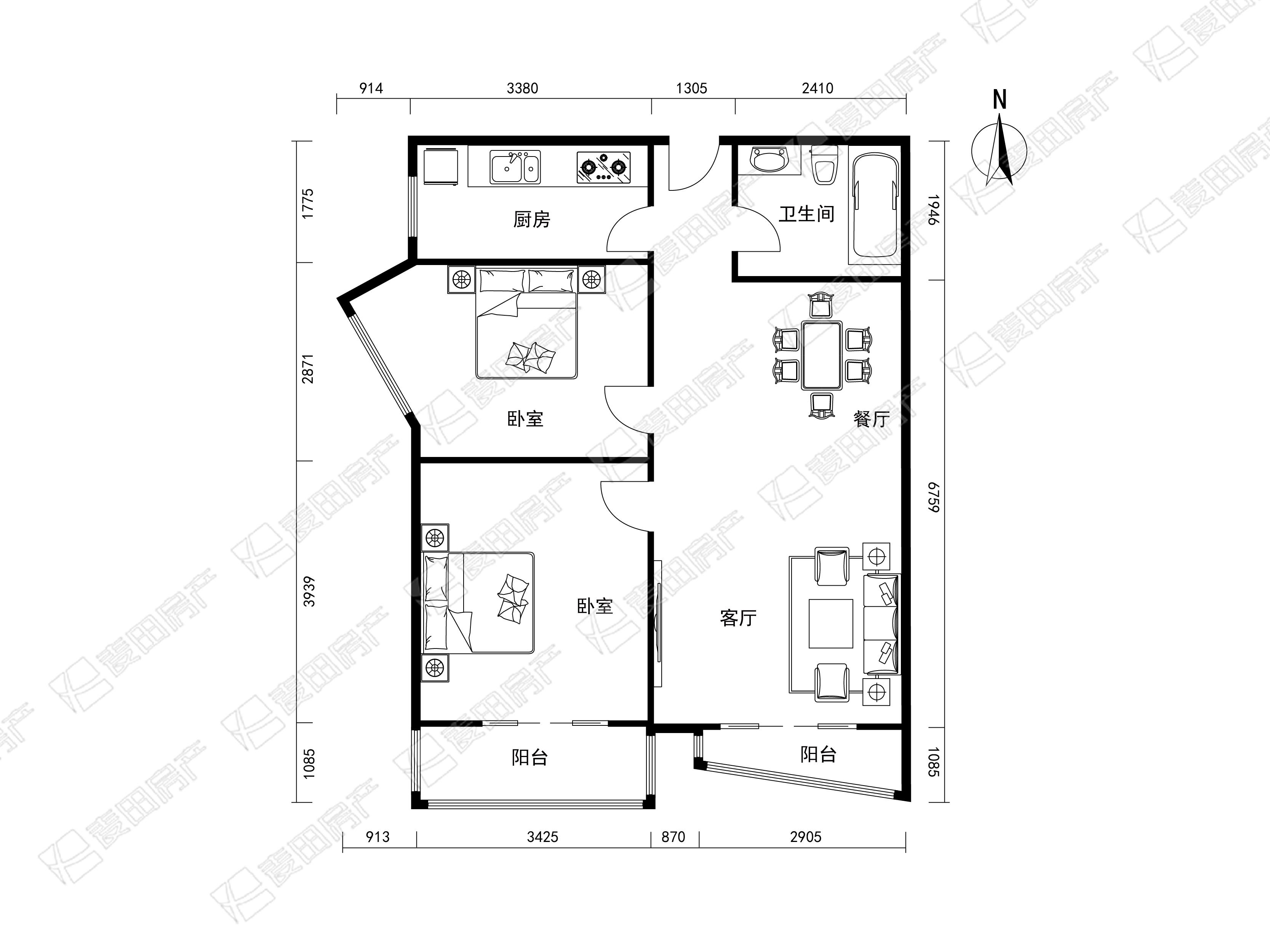 8号线林萃桥站,京师园2居室业主直租不临街