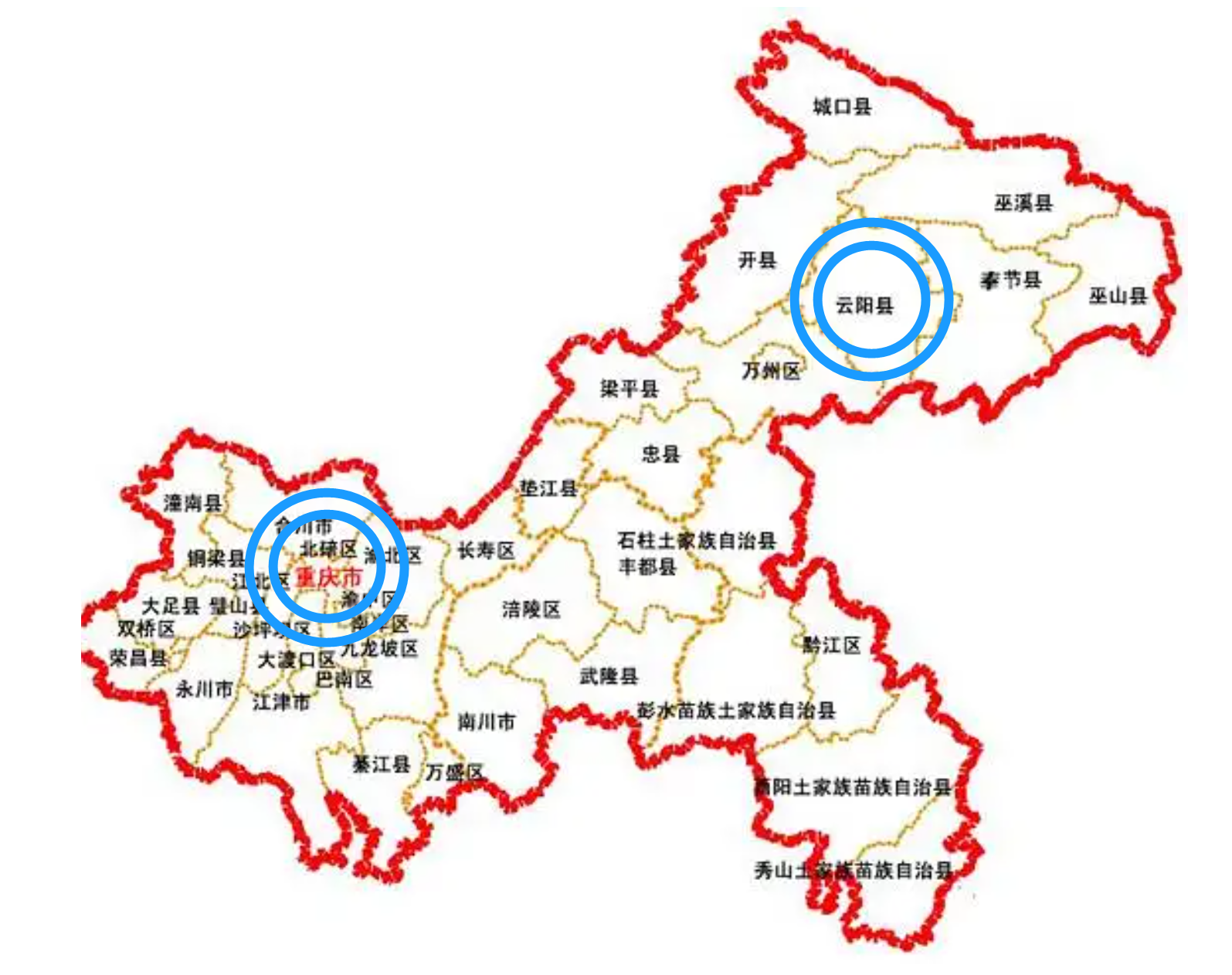 云阳乡镇地图图片