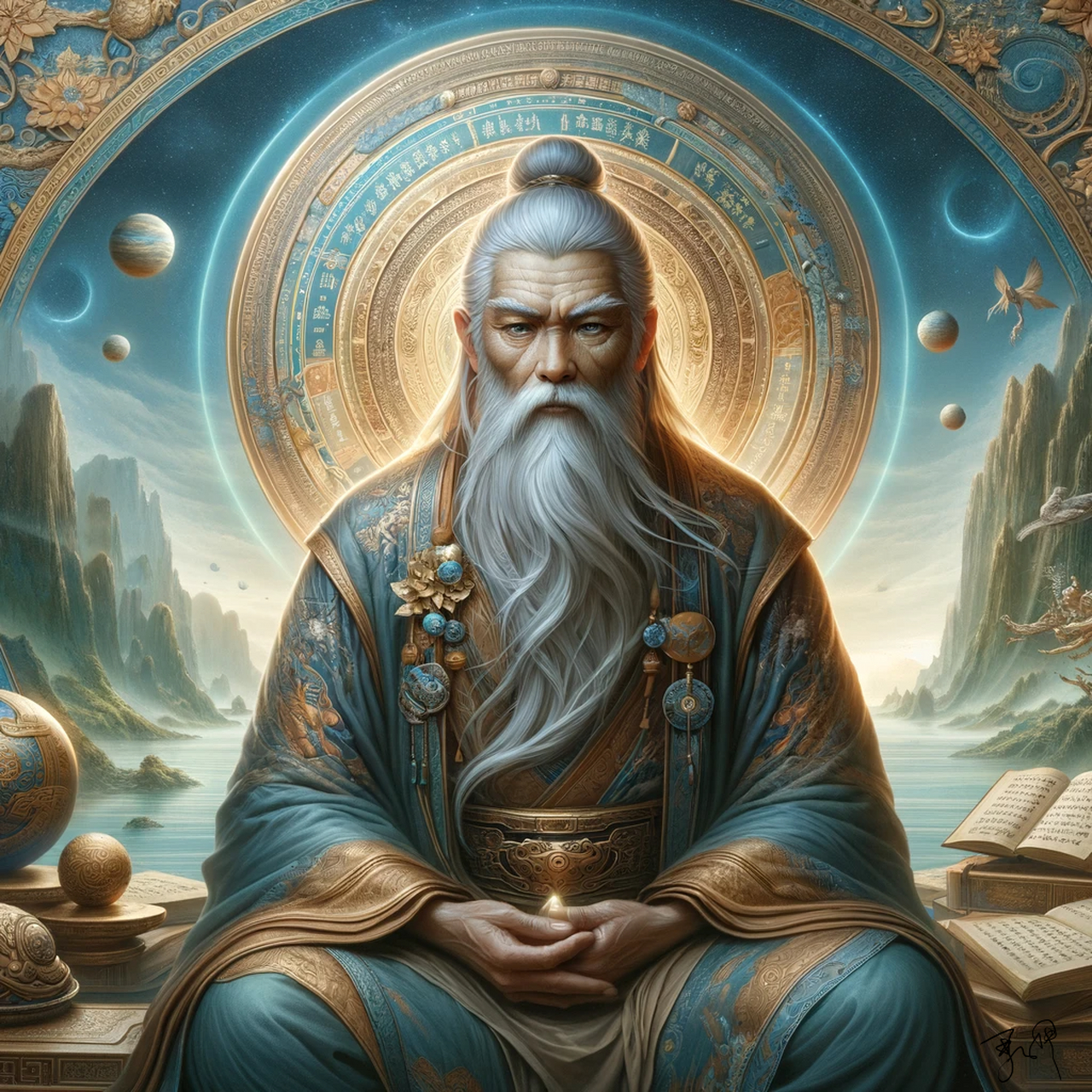 西游记》中的须菩提祖师是孙悟空的启蒙师父,深居简出的高级仙人形象