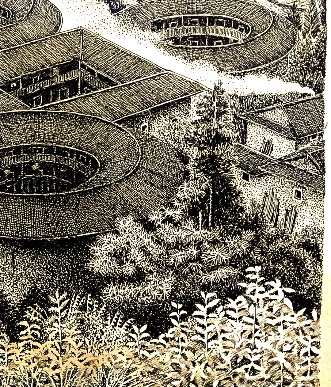 福建土楼系列钢笔画精选