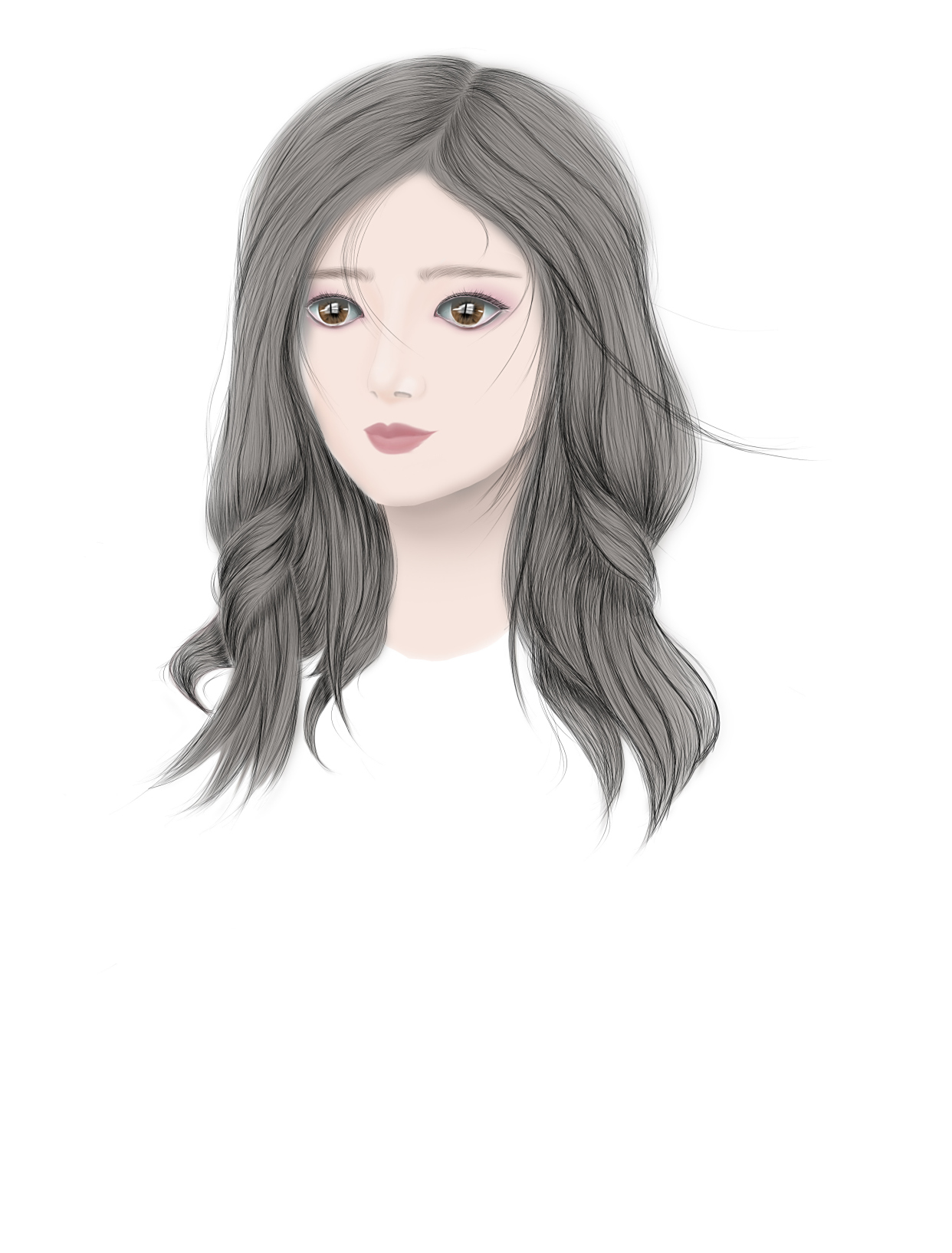 手绘长发卷发发型