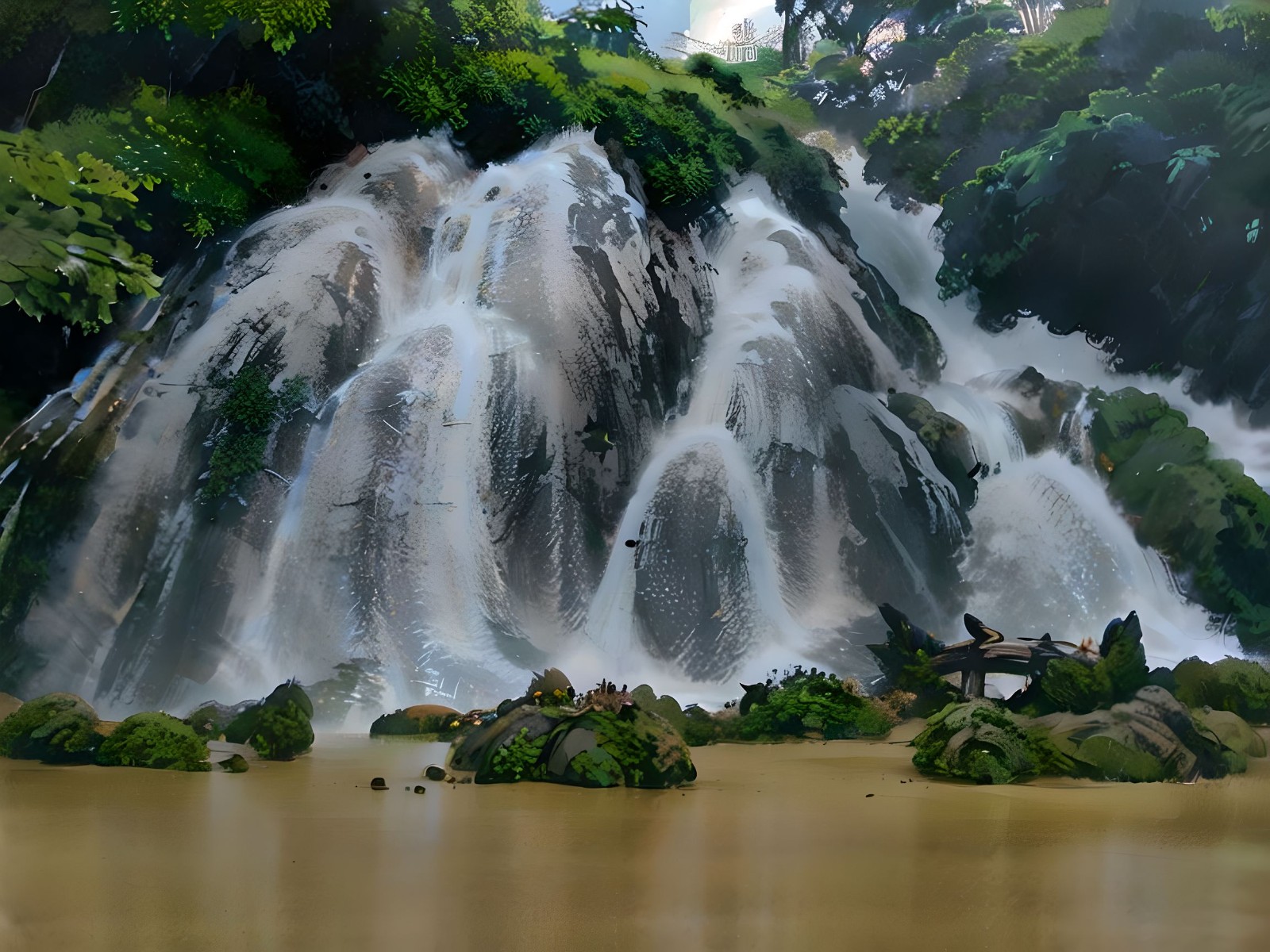 水墨贵州|水墨中的拉雅瀑布