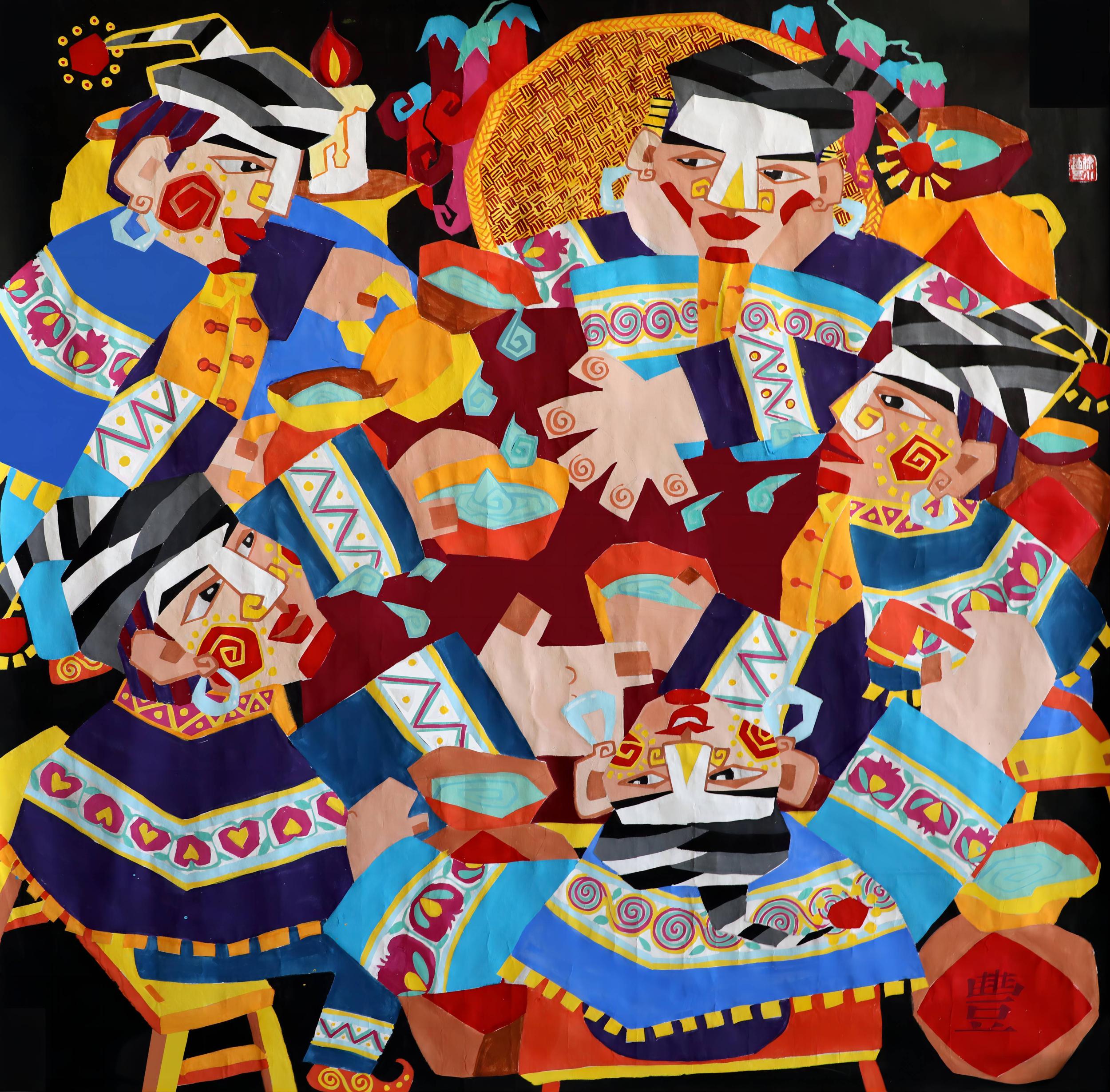 党的二十大精神·贵州农民画|徐小迪:向阳花开 民心向党