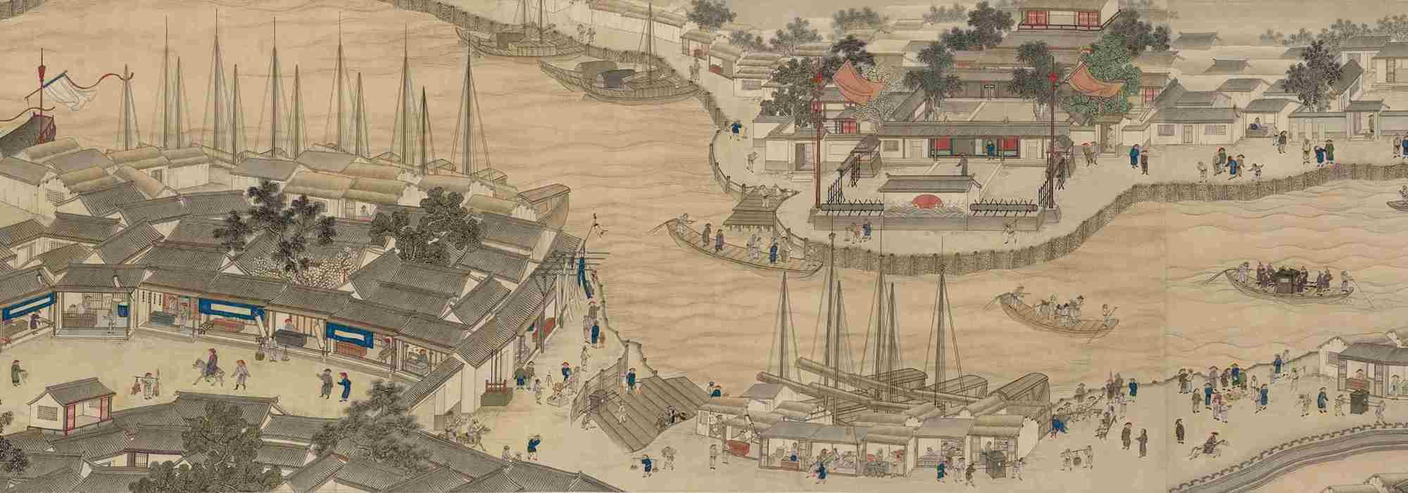 通惠漕运图(局部) 清 沈喻 中国国家博物馆藏