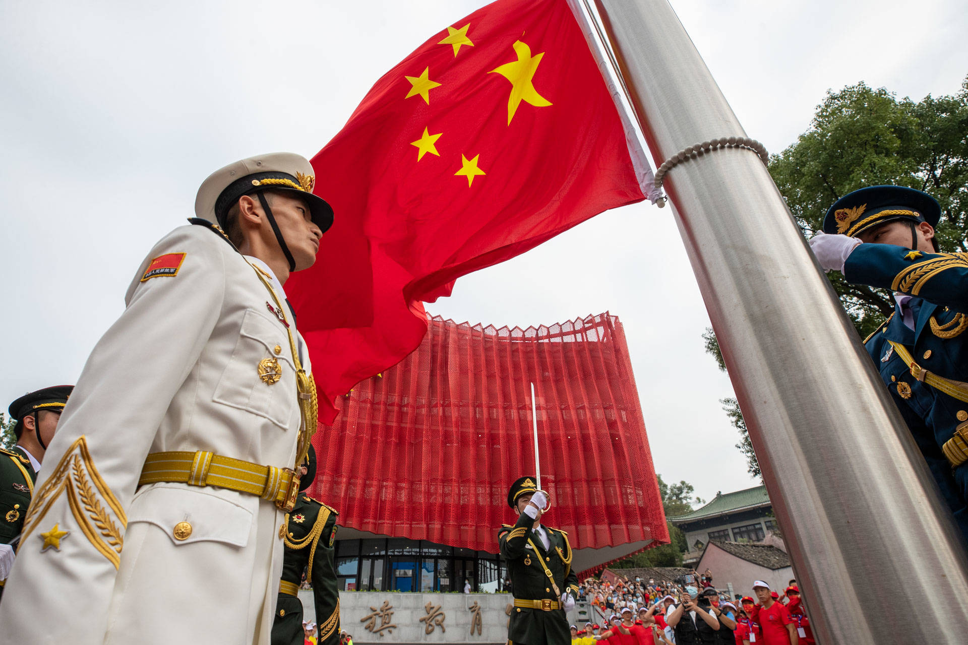 瑞安退役军人志愿国旗护卫队精彩亮相——十一,我们在国旗教育馆升起