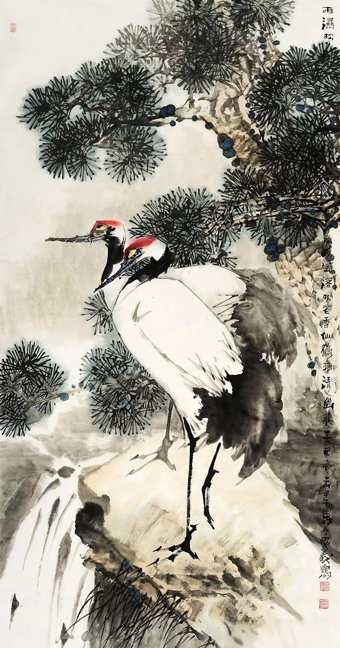 当代国画名家笔下的仙鹤图作品欣赏