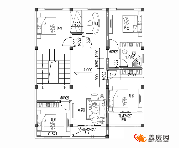 适合农村的一款三层简单平顶楼房设计图,低成本无压力又舒适